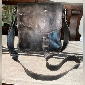 Bed Stu Leather Venice Beach Crossbody Bag Black Rustic Retail $240